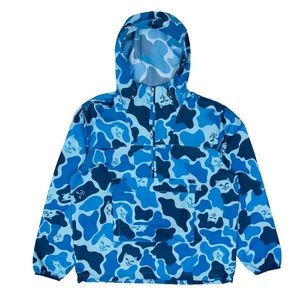 RIPNDIP Men's Size Small Blue Cat Print Pullover Windbreaker